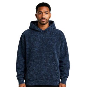 Nouveau style de sweat à capuche délavé à l'acide, meilleure qualité, personnalisation possible, fabrication de sweats à capuche délavés à l'acide, basiques délavés à l'acide en coton mélangé - Product Image 2