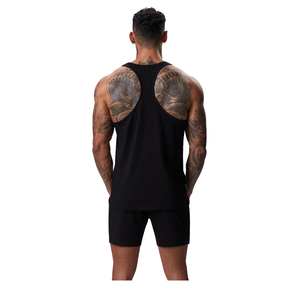 Mens Custom Black Breathable Logo <b>Stringer</b> Tank Top Sleeveless Gym Fitness Workout Bodybuilding Athletic Training Muscle <b>Vest</b> - Product Image 2