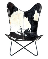 Fauteuil papillon en cuir de qualité supérieure avec structure pliable et soutien relaxant pour la chambre, le salon et les coins de bureau