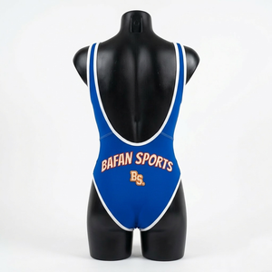 Traje de Baño para Mujer, 200 GSM, Tela de Poliéster y Spandex, Azul y Blanco, Traje de Baño Deportivo, Logotipo Bordado Personalizado para Traje de Baño - Product Image 5