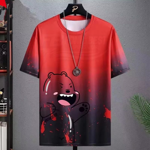 Nouveau T-shirt décontracté d'été pour homme, respirant, séchage rapide, pour activités de plein air, coupe classique, en polyester/coton, uni - Product Image 5