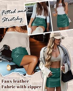 Minifalda Sexy de Cuero para Mujer, Diseño Personalizado, Cintura Alta, Ajustada, Falda de Cuero PU, Moda Femenina - Product Image 4