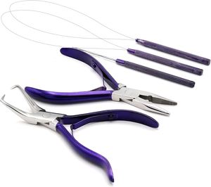 THT Wears Stainless Steel Hair Extension Storage Bag I-Link Micro Ring <b>Loop</b> Needle Pulling <b>Hook</b> Set Model THT BK 2529 Wig <b>Tape</b> - Product Image 2