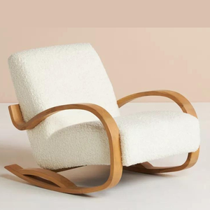 เก้าอี้โยกเดี่ยวสไตล์โมเดิร์น ทำจากไม้สัก สำหรับตกแต่งบ้านและเฟอร์นิเจอร์สวน - Product Image 1