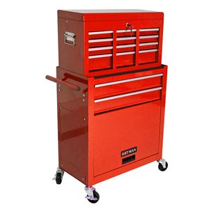 High Capacity 8-Drawer <b>Rolling</b> <b>Tool</b> Chest with Wheels RED-Convenient <b>Tool</b> Storage Cabinet - Product Image 3