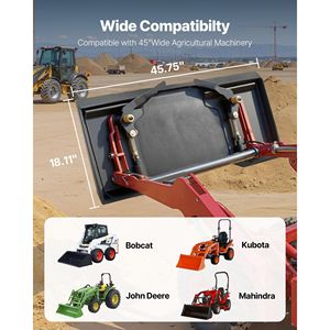 Plaque de montage universelle 1/4 pour mini-chargeuse, fixation rapide, montage facile, capacité de charge de 3000 lb, acier robuste pour mini-chargeuses Kubota - Product Image 2