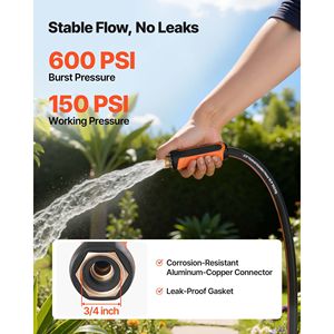Tubo da Giardino in PVC Rinforzato a 4 Strati da 30 Metri, 150 PSI di Lavoro, 600 PSI di Rottura, Flessibile e Anti-Piega per Irrigazione Esterna - Product Image 4