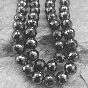 Cuentas de moissanita negra de 18 pulgadas, 10 mm, corte AAA, cuentas de moissanita hechas a mano, 418 CT y otras joyas de diamantes - Product Image 3