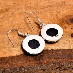 ต่างหูหินทรายสีน้ำเงินลายดวงดาว งานแฮนด์เมด เงินแท้ สไตล์โบโฮ ประดับอัญมณี ของขวัญสำหรับผู้หญิง - Product Image 3