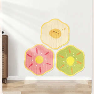 Floral Pattern Green Cute Sisal Wall Adhesive <b>Cat</b> Scratcher with Safe & Easy Assembly for Indoor Use - Product Image 1