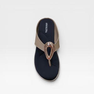 Sandales compensées élégantes pour femmes à entre-doigts, confortables et décontractées, pour usage quotidien intérieur/extérieur, avec coussinets souples - Product Image 2