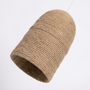 Lustre suspendu 100% fait main en jonc de mer naturel, abat-jour bohème à franges, lampe de plafond tressée ouverte, décoration intérieure - Product Image 2