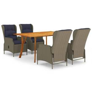 Juego de Comedor Estándar de Madera Maciza de Acacia Marrón para Uso en Jardín - Product Image 1