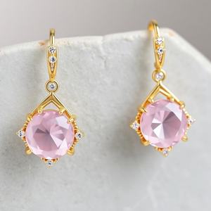 Custom Luxury Vintage Gemstone 925 Sterling <b>Silver</b> Drop Earrings for Women <b>Wedding</b> Party Gift - Product Image 4