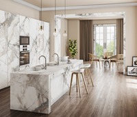 Dalle de porcelaine polie blanche Ingresso, surfaces élégantes effet marbre pour intérieurs de luxe