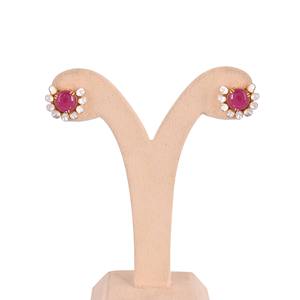 ชุดสร้อยคอพร้อมต่างหูประดับเพชร CVD พอลกี้สีแดงทับทิม SOJ 142 และเพชรเพาะเลี้ยงในห้องปฏิบัติการ ตัวเรือนทองคำขาว 14K แท้ รับรองคุณภาพ หรูหรา - Product Image 3