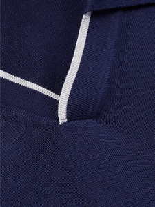 Suéter de Punto Personalizado de Alta Calidad 100% Algodón para Hombre, Estilo Polo, Colores Sólidos y en Contraste, Ecológico - Product Image 4