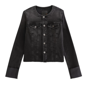 Veste chemise en jean pour femme, coupe classique, lavée, shacket, manteau, automne, hiver, été, style élégant, fournisseur en gros, OEM ODM - Product Image 1