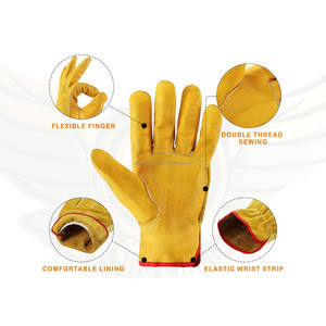 Gants de travail en cuir de vachette fendu Gants de sécurité de protection pour la conduite agricole Jardinage Mécanique sportive-Prix de vente en gros - Product Image 6