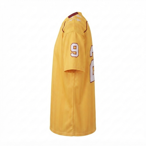 Wholesale Custom Stitched 100% Polyester <b>Mesh</b> Football Jersey Yellow Athletic Sportswear V Neck Men Team Uniform Breathable - Product Image 4