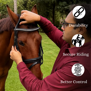 english horse bridle genuine leather horse bridle crystal browband bridle padded horse bridle <b>equestrian</b> riding bridle dressage - Product Image 4