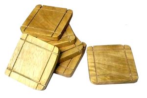 Wooden Square Shape Coaster for Tea Coffee Cups Heat Resistant <b>Table</b> <b>Protection</b> Coasters for Home Office - Product Image 6