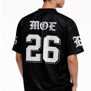 Camiseta de fútbol americano de malla para hombre, estilo urbano, a la moda 2026, cuello en V, transpirable, deportiva, con número personalizado, pedidos al por mayor OEM - Product Image 2