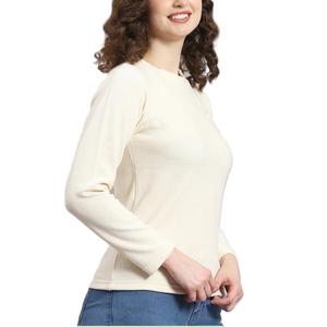 Pull en maille côtelée chic et luxueux pour femme, col rond, coupe ample, respirant, style décontracté, service OEM depuis le Bangladesh - Product Image 2