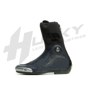 Botas de motorista de cuero transpirable para hombre, zapatos de carreras de motos impermeables para deportes de verano - Product Image 3