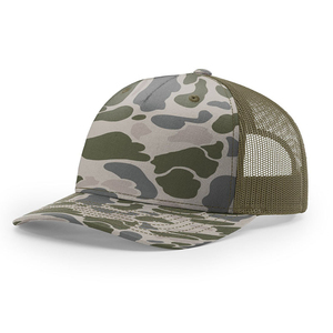 Gorra de camuflaje clásica estilo old school de cinco paneles, de algodón y poliéster, tipo trucker, con malla de alta calidad. - Product Image 2