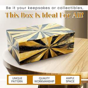 Caja de Madera Decorativa para el Hogar, Organizador Pequeño Yugen, Caja para Guardar Herramientas, Tarjetas, Manualidades, Tesoros, Recuerdos, Joyas - Product Image 3