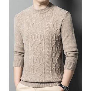 Jersey de cuello alto de alta calidad OEM para hombre de otoño e invierno, suéteres de Cachemira, suéter informal de punto de Color sólido para hombre - Product Image 2