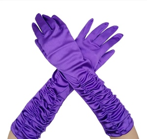 Gants de cérémonie pour femmes, style rétro, en satin plissé uni, souples et multicolores, pour la danse et les spectacles d'opéra – Vente chaude usine - Product Image 5