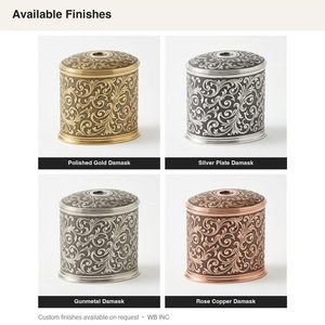 Portavelas de Latón Dorado Pulido Hecho a Mano de 15 cm con Diseño Damasco Invertido y Grabado Ovalado Nazar para Decoración del Hogar, Hoteles, Mesas y Regalos - Product Image 5