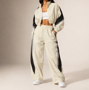 Premium Quality Nylon Polyester Women's Casual Solid Tracksuit Sets <b>Zip</b>-<b>up</b> <b>Jacket</b> Lightweight Waterproof Windbreaker men's pants - Product Image 1