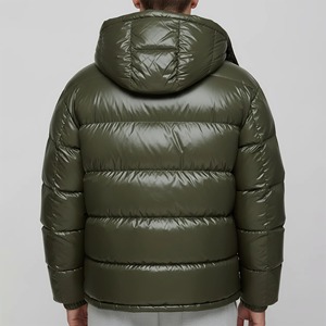 Blouson matelassé à capuche en toile personnalisé pour homme – Vêtement d'hiver décontracté avec fermeture éclair, imperméable, respirant et coupe-vent - Product Image 5