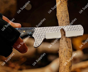 มีดตัดวัวแบบฟอร์จด้วยมือ ยี่ห้อ Farrier Rasp ด้ามตรง สไตล์คาวบอยตะวันตก พร้อมปลอกมีด รับผลิตแบบ OEM/ODM ปรับแต่งได้ ใช้สำหรับล่าสัตว์และตั้งแคมป์ ใบมีด 4 ใบ ขนาด 8 นิ้ว - Product Image 4