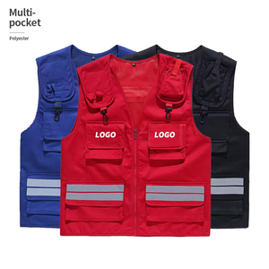 Wholesale Custom logo Safety Multiple Pockets Cargo Breathable Mesh Utility Vest for Men - Product Image 1