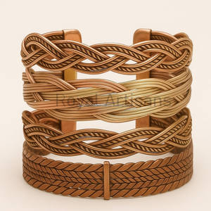 Custom Women's Health Bangles <b>Magnetic</b> Healing Arthritis Pain Relief Lovers Pattern Gift Classic Stainless Steel Copper Alloy - Product Image 1