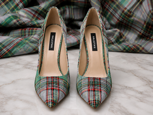 Escarpins à talons aiguilles écossais personnalisés pour femmes, motif tartan, pour mariage, soirée, fabricant OEM & ODM - Product Image 3