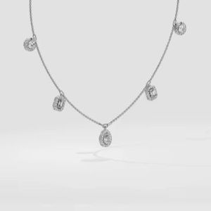 สร้อยคอเพชรทองคำแท้ 18K รุ่น AMBER JEWELS T-2100 ทรงบริลเลียนต์คัท พร้อมใบรับรอง IGI สไตล์ทันสมัยสำหรับทุกเพศ - Product Image 2