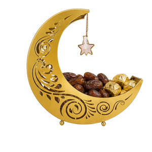 Juego de Recipientes Redondos de Hierro para Comida Iftar, Diseño Maravilloso, Cesta Decorativa con Corte Láser en Forma de Luna Creciente para Dulces, Golosinas y Frutos Secos - Product Image 6