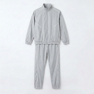 Men's Luxury Metallic <b>Silver</b> Liquid Chrome Tracksuit Set Premium Shiny Reflective Drawstring <b>Jacket</b> Pants Custom Logo Wholesale - Product Image 3