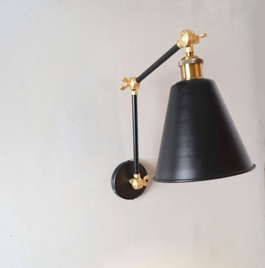 Modern adjustable <b>wall</b> lamp black and gold metal <b>wall</b> <b>sconce</b> industrial bedside reading <b>light</b> vintage swing arm <b>wall</b> <b>light</b> - Product Image 2