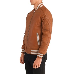 Custom Made Mens <b>Leather</b> Varsity <b>Jacket</b> Oversized Zipper Varsity <b>Jacket</b> For Mens With Custom Logo And Casual Varsity <b>Jacket</b> - Product Image 4