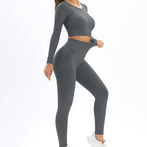 High Quality OEM Sample Women 2 Piece Fitness Yoga Leggings Wear Strapless Sports Bra Yoga Sets with the Yoga Wear - Product Image 3