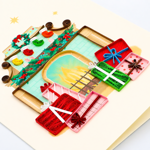 Tarjeta de Navidad de Lujo Hecha a Mano con Diseño de Chimenea, Papel de Alta Calidad, Impresión Digital, OEM/ODM, Venta al Por Mayor - Product Image 3