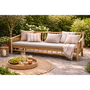 Canapé en bambou naturel, long banc en bambou, meubles en bambou écologiques pour salon, patio, jardin, hôtel, usage en resort - Product Image 1