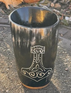 Taza de cuerno de buey 100% de buena calidad para beber té, leche, agua, café, cerveza, estilo vikingo con acabado natural, taza de lujo pulida. - Product Image 6