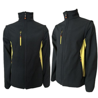 Veste polaire à capuche noire pour homme avec accents rouges, coupe-vent, vêtement d'hiver sportif, fermeture éclair, coupe classique